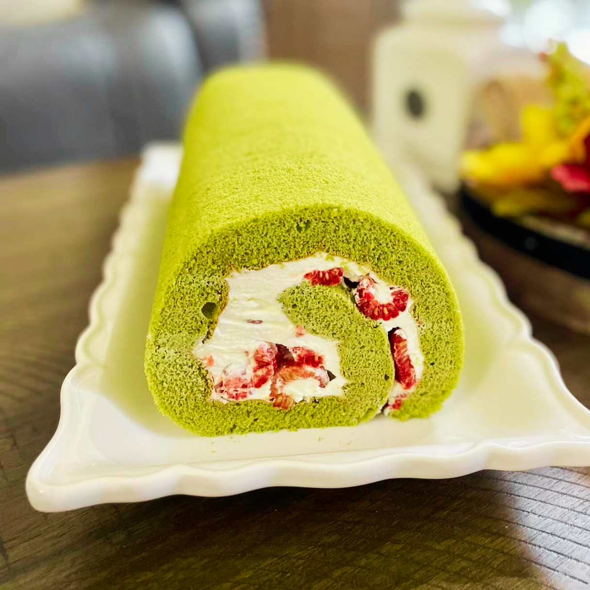 Matcha Fruit Roll Cake made by Satoen Ceremonial Grade Matcha